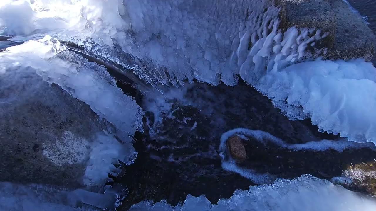 [4K] 수면과 공부에 도움이 되는 겨울 계곡 물소리 백색소음 Winter Stram Sounds for sleep and study | 3hours | white noise