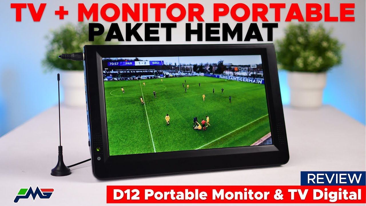 Seru nonton di TV + monitor portable nih! D12 Portable Monitor & Digital TV Review Indonesia