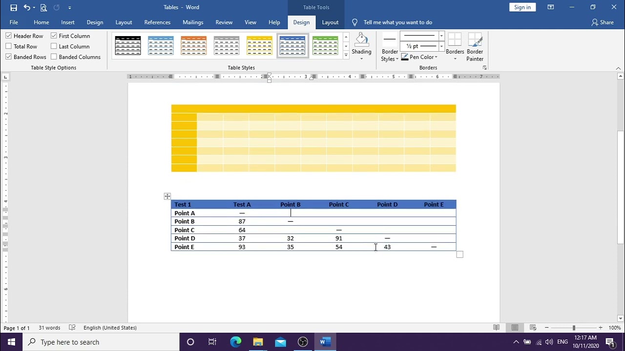 CAA   5 3   Table design, format & edit