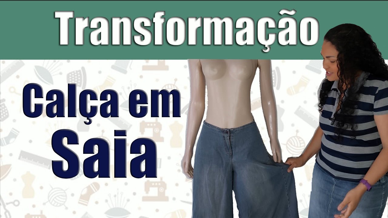 Como transformar calça jeans em saia