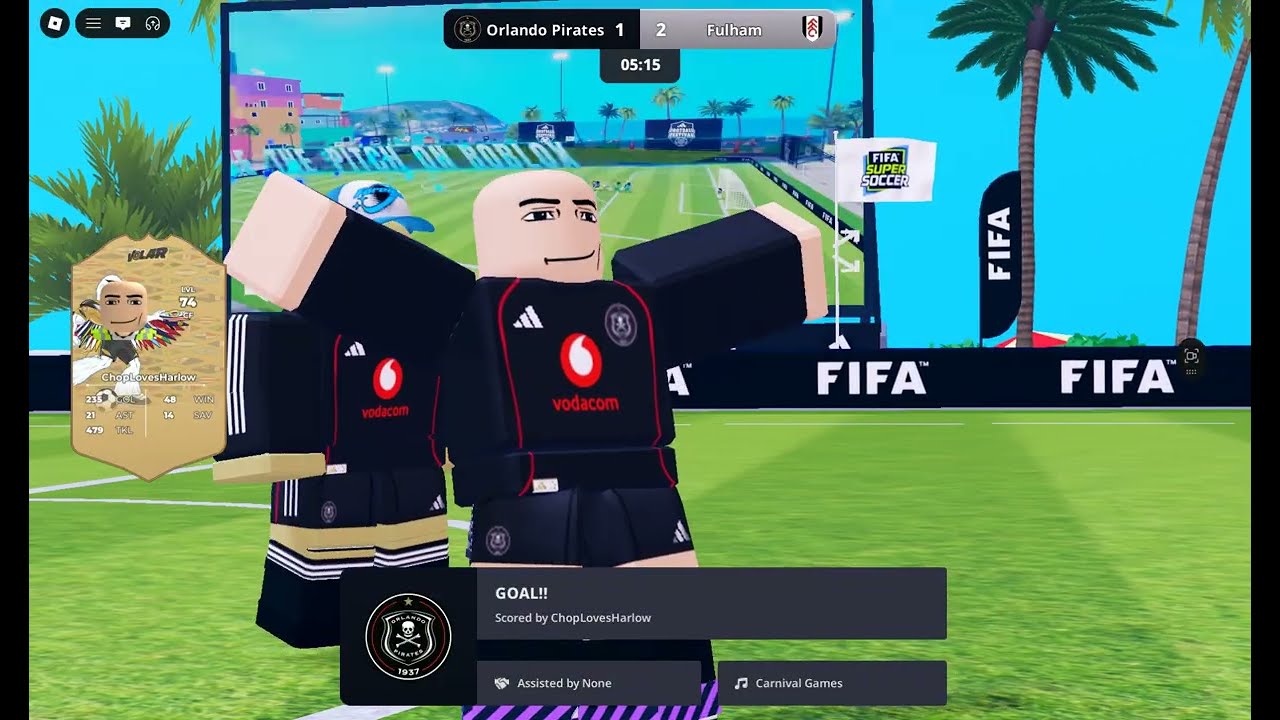 FIFA SUPER SOCCER ORLANDO PIRATES VS FULLHAM FC.