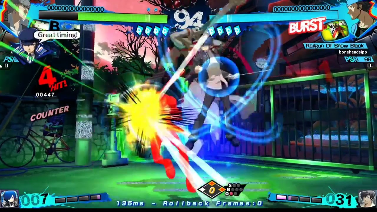 My first day of Persona 4 Arena Ultimax Rollback Netcode on pc