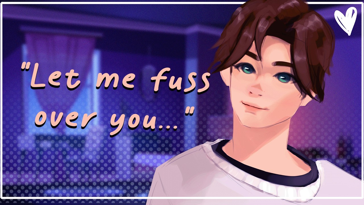 Cuddling Your Boyfriend After You Fall Off the Bed (Fussing over you) (Cuddles) (Kissing)