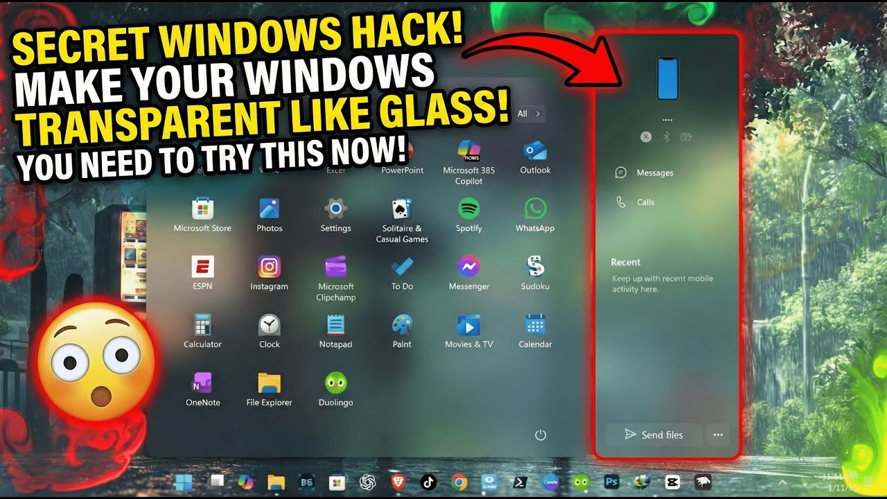 How to Make Windows 11 Completely Transparent (Glass Theme 2026)