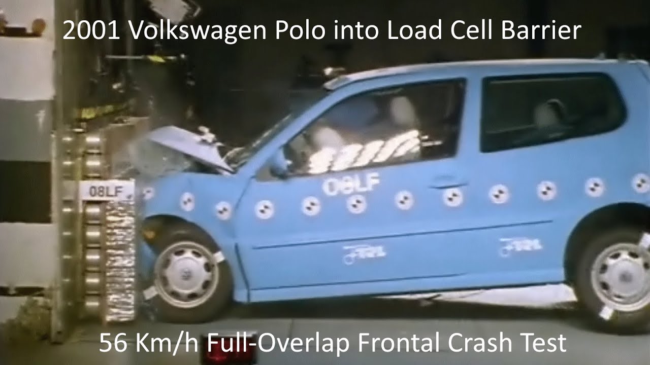 1998 Volkswagen Polo 3 Dr. into Load Cell Barrier Frontal Crash Test (100% Overlap - 56 Km/h)