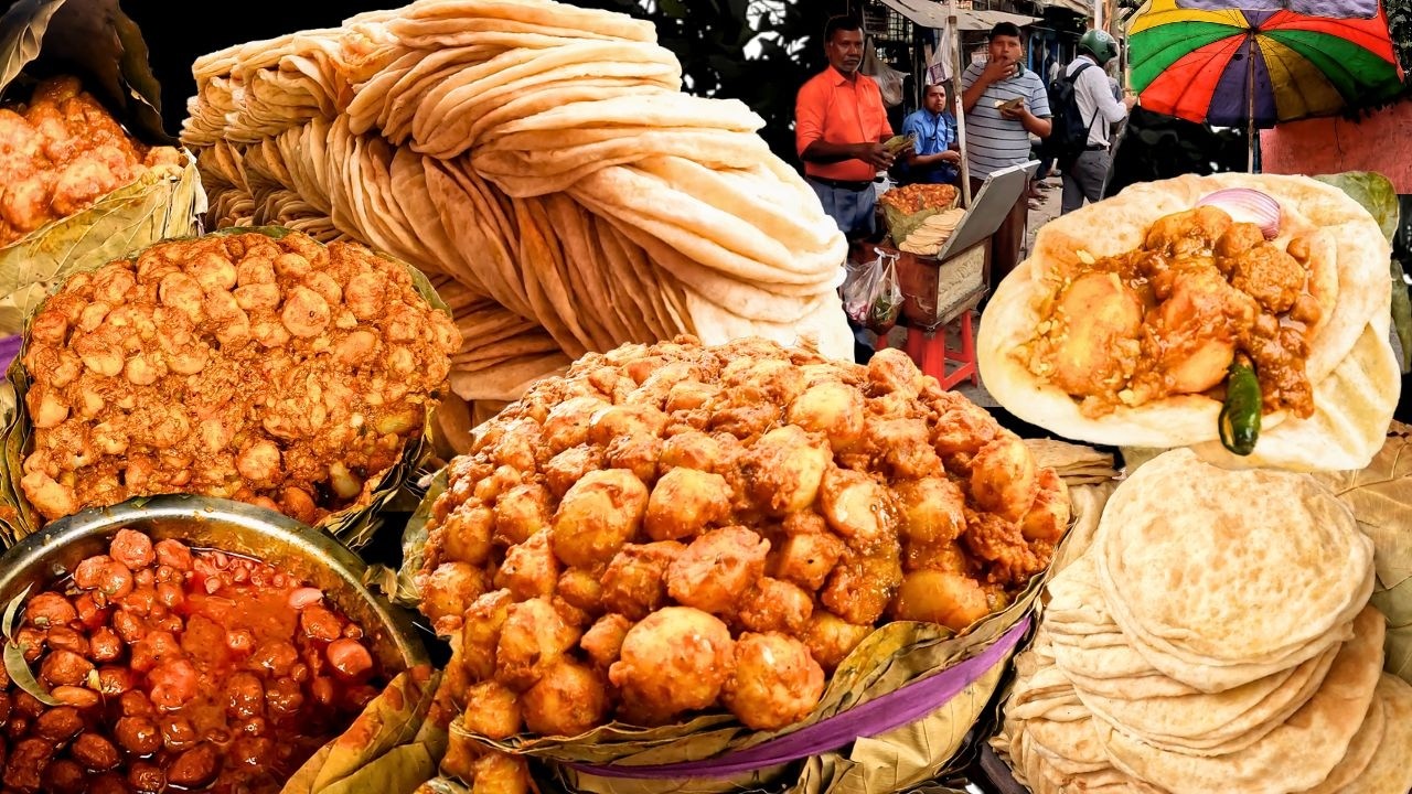 Cheapest Kolkata Breakfast | 5 Dal Puri Unlimited Aloo Dum ONLY ₹30 | Indian Street Food