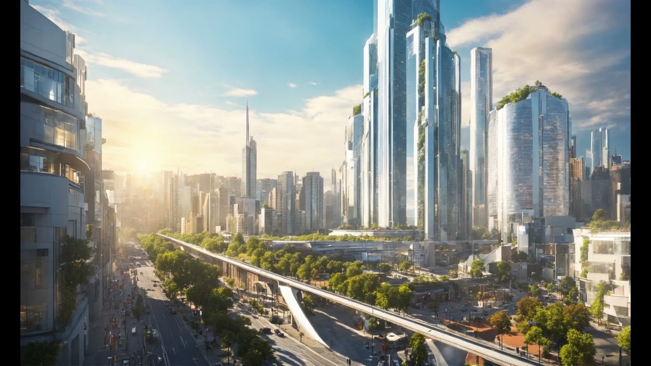 RELAXING MUSIC on the balcony with a great view of SunCity in the year 2065