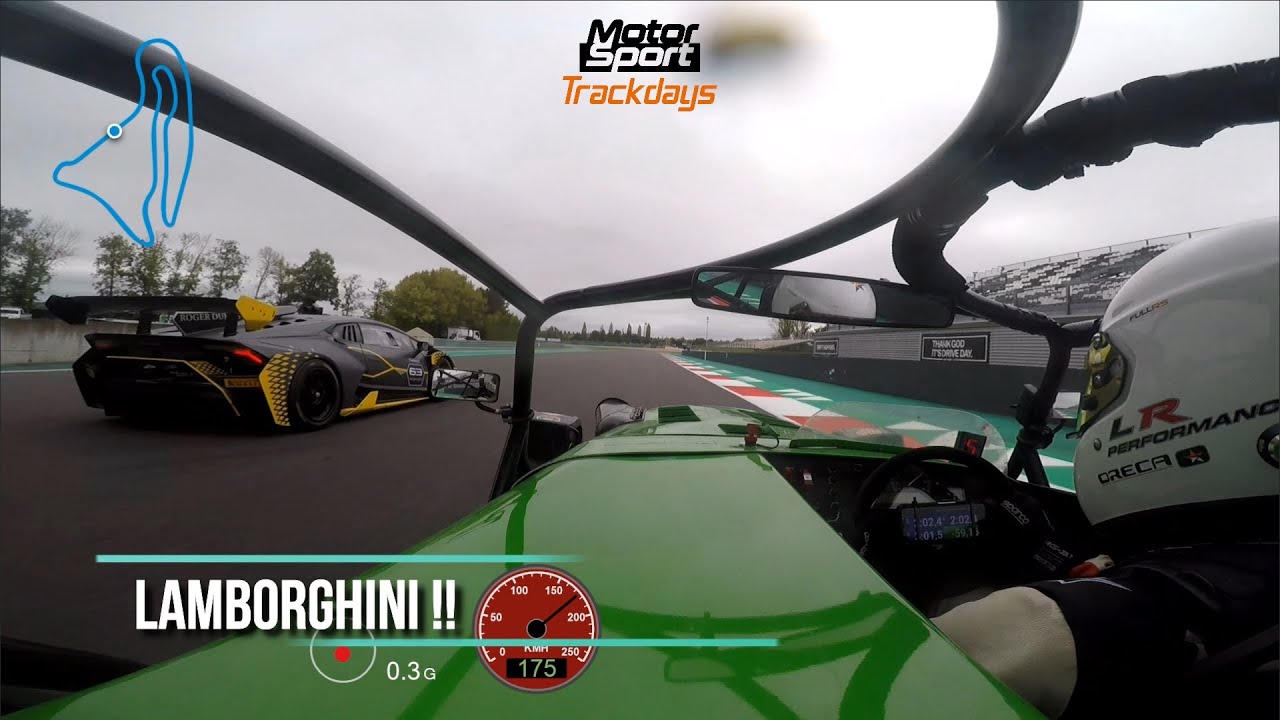 CATERHAM et LAMBORGHINI à MAGNY COURS... Difficile à suivre.