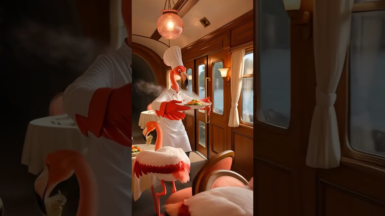 The Enchanted Flamingo Train: A Whimsical 8K Cinematic Journey