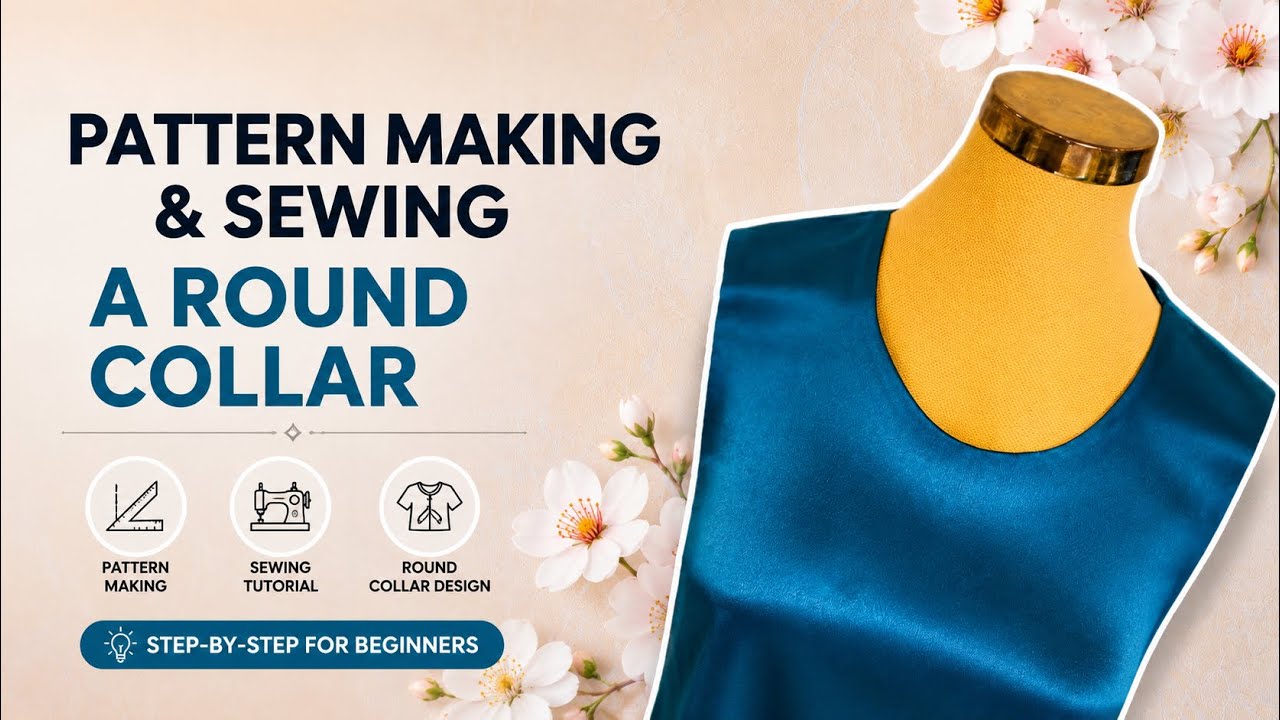 #sewing #pattern  making and sewing a round collar
