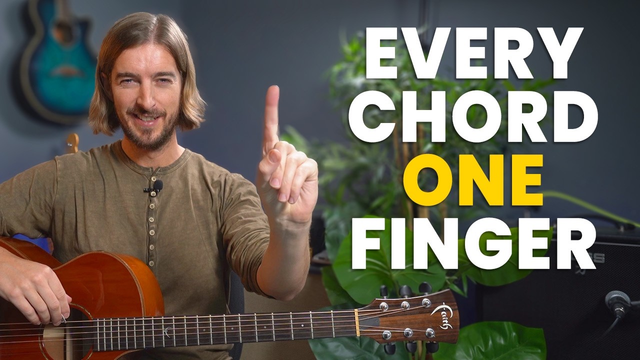 Play EVERY CHORD on guitar with ONE FINGER...