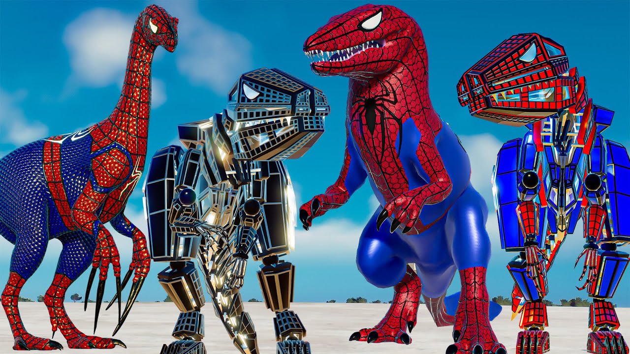 Arachnid Mutant vs Mechanical Hybrids | Apex Dinosaur Battle – JWE2
