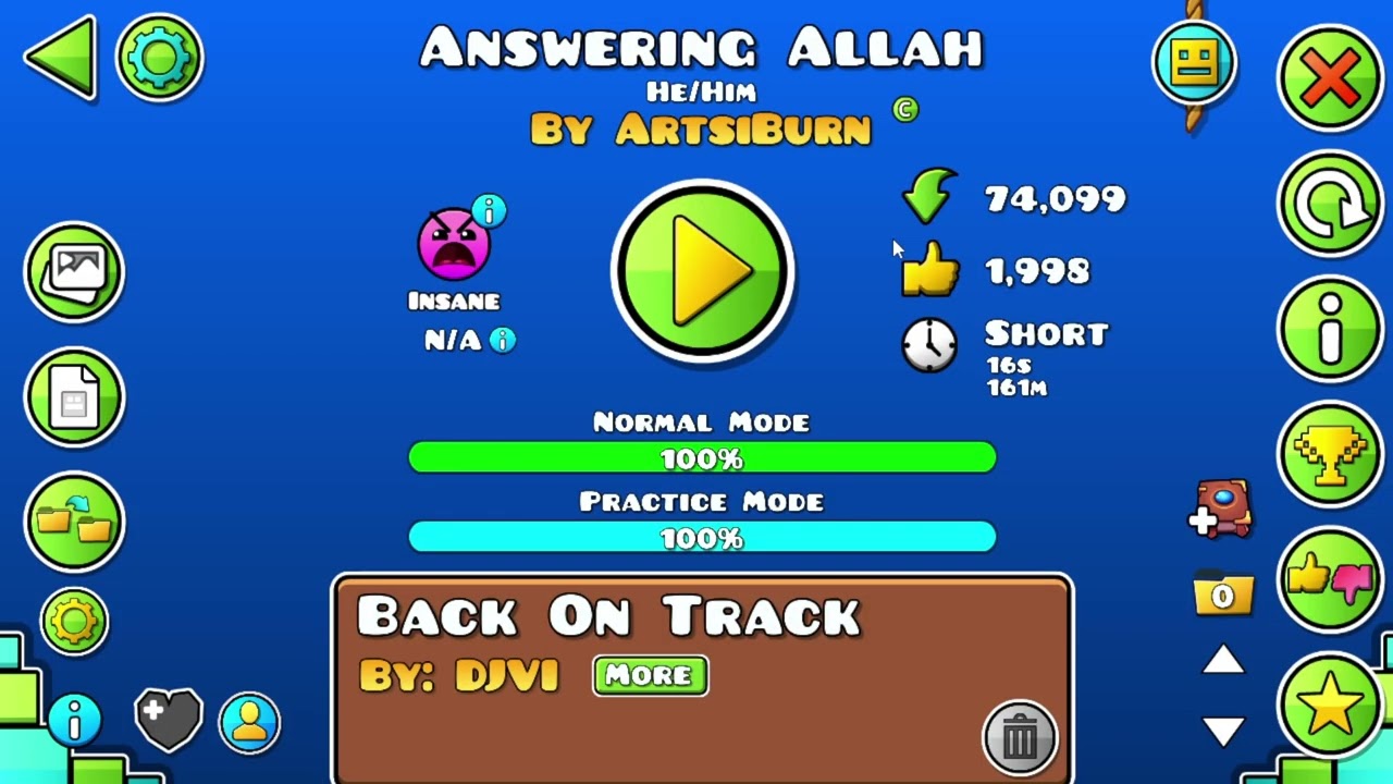 Geometry Dash [2.1] - Answering Allah by ArtsiBurn 100% (GDSR Wave Bronze)