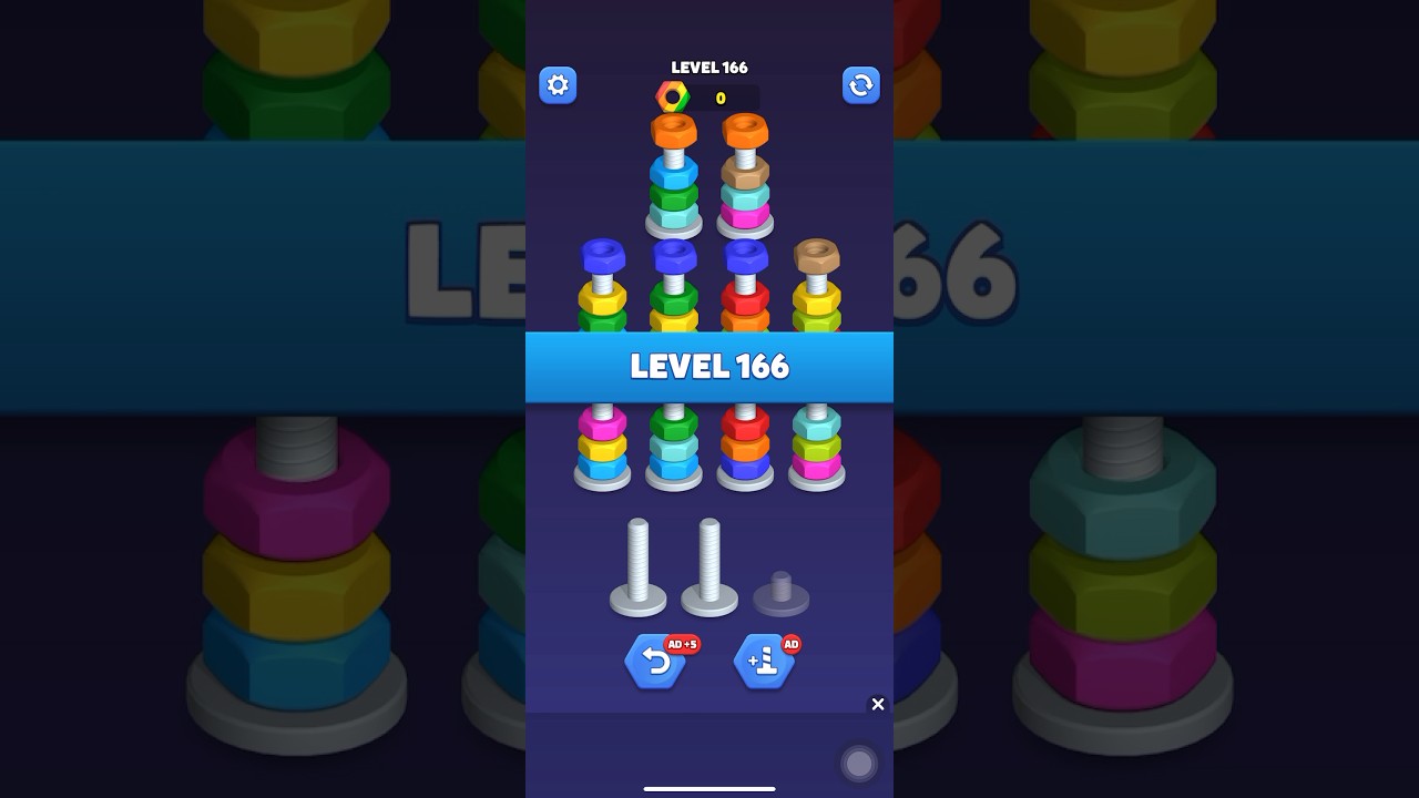 Nut Sort Color Puzzle Games Level 166 #shorts #shortvideo #shortsfeed #sortinggame