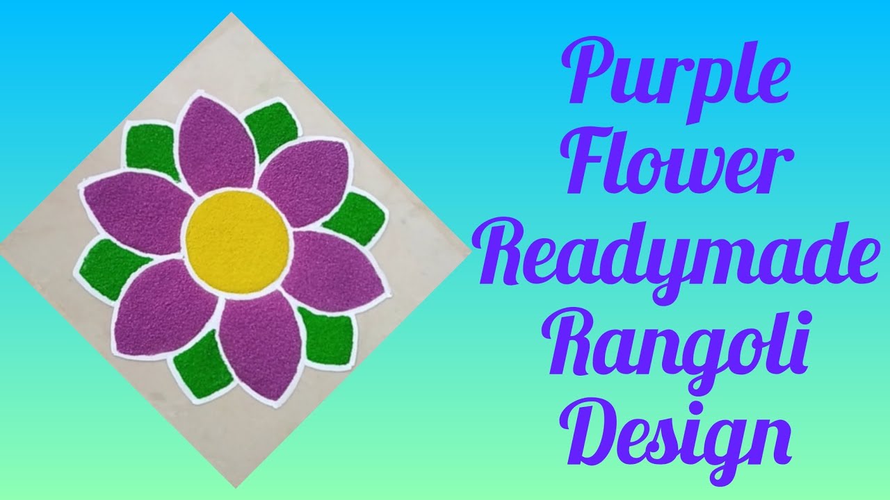 ✨💜how to make purple flower rangoli💜✨#purple flower readymade Rangoli#🪅rangoli design#ready rangoli🪅