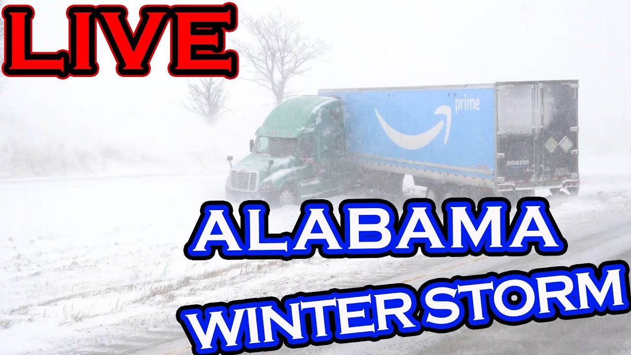 🔴LIVE | Driving in Alabama Winter Storm Warning | STORM CHASER