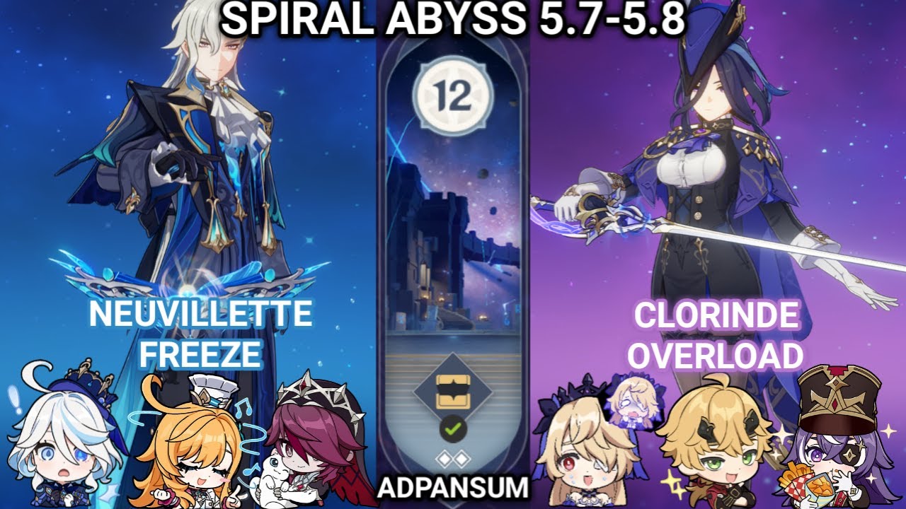 Spiral Abyss 5.7-5.8 || Floor 12 || Neuvillette C0 & Clorinde C1 || Genshin Impact