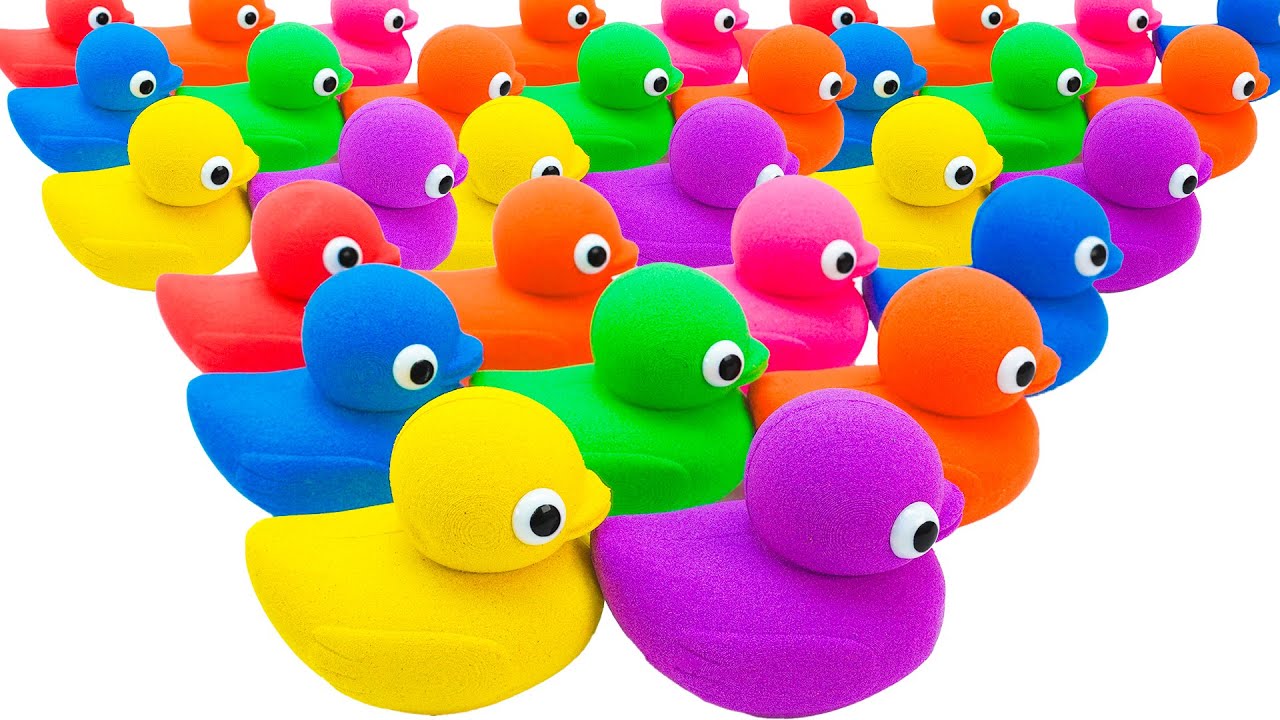 ASMR Video | How To Make Rainbow Duck From Kinetic Sand Cutting | YoYo Sand E