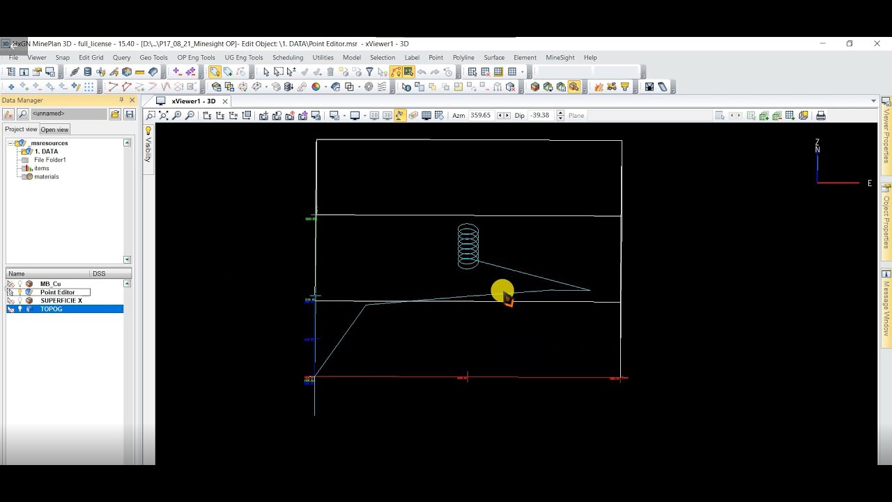 010. Uso del Point Editor en MinePlan/MineSight