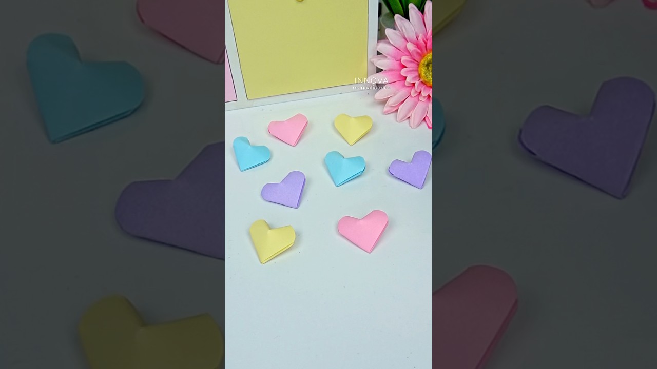 DIY Corazones de papel en 3D 💖 Manualidades con papel #diy #manualidades #innovamanualidades