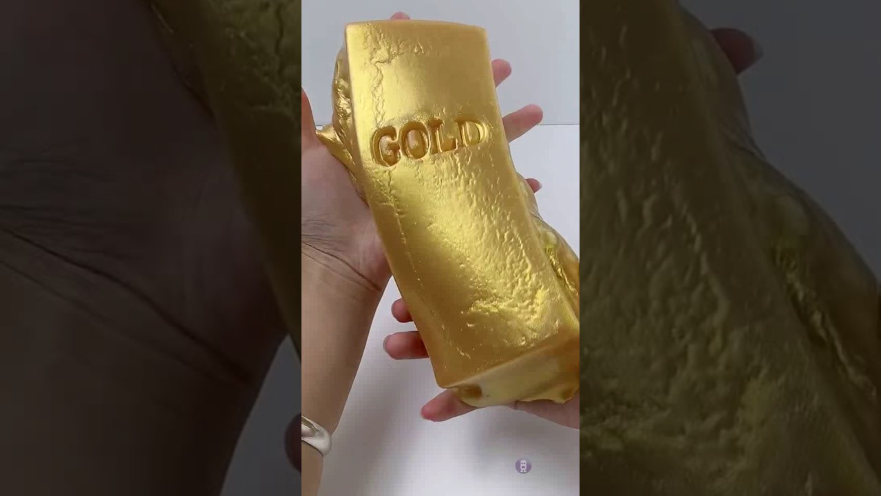 Reverse Slime Cooking! Making a Gold Bar from Scratch 🍯  #reverse #gold #slime #cooking #satisfying