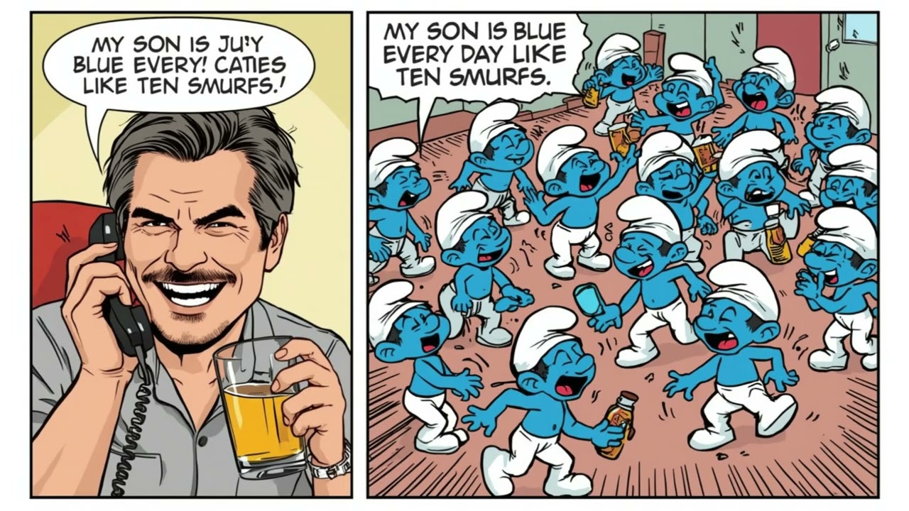 Mein Sohn ist jeden Tag blau wie 10 Schlümpfe 