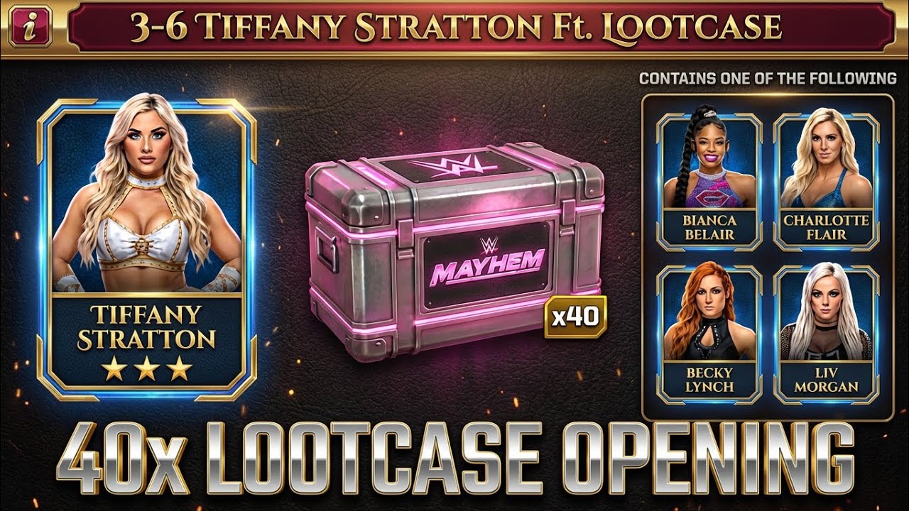 40x Tiffany Stratton Lootcase Opening! | WWE Mayhem 