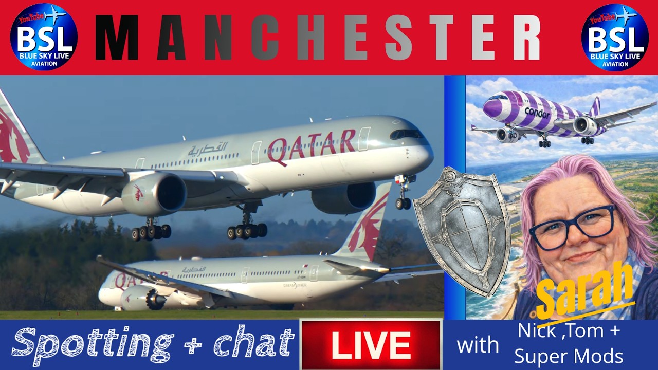 🔴Live Aviation - MANCHESTER AIRPORT  -  Plane spotting and waffle😉
