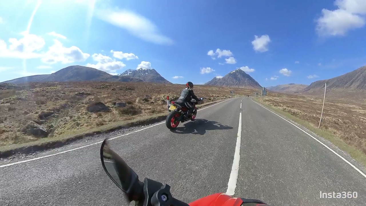 Motorcycle run through Scottish Highlands Loch Lomond, Glencoe , Oban