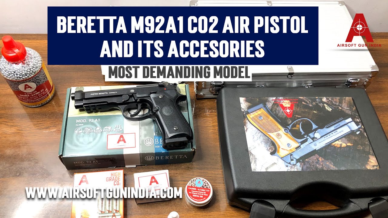BERETTA M92A1 CO2 AIR PISTOL AND ITS ACCESORIES
