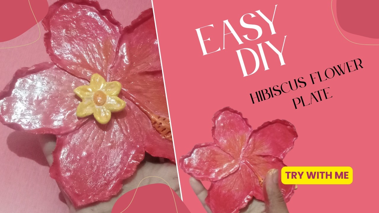 Making a Realistic Hibiscus Flower Plate from Clay ✨ #diy #art