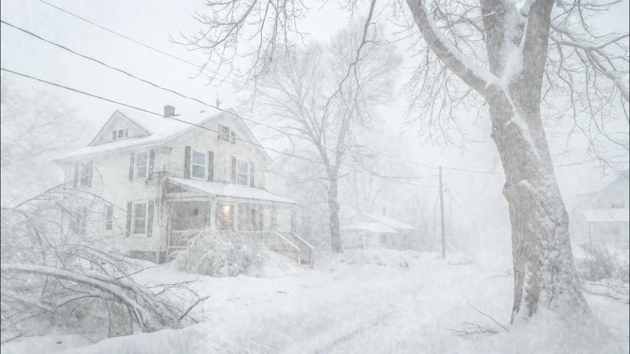 Heavy Blizzard White Noise ❄️ Snowstorm Ambience for Stress Relief & Better Sleep 🌨️ #LIVE