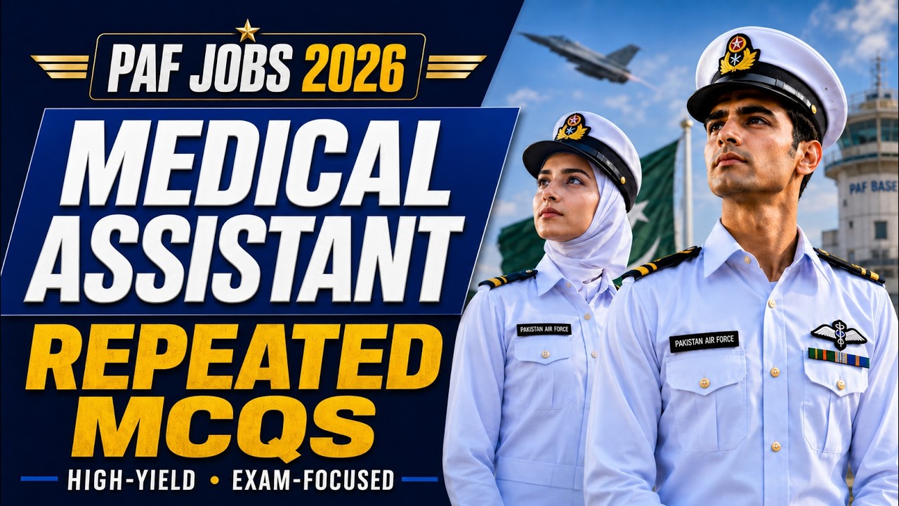 PAF Airman Jobs 2026|PAF Medical Assistant Jobs 2026 | Initial Test Past Papers & Repeated MCQs