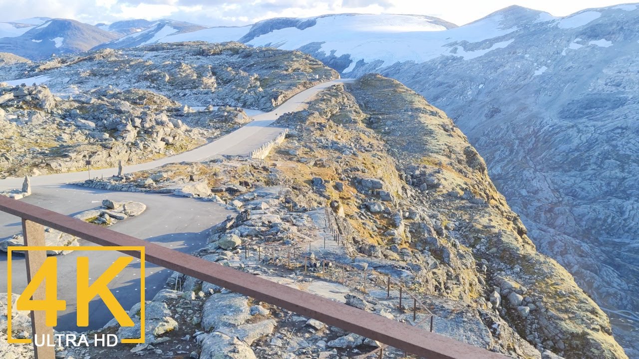 Geiranger Skywalk - Dalsnibba, spectacular viewpoint, Norway in 4K