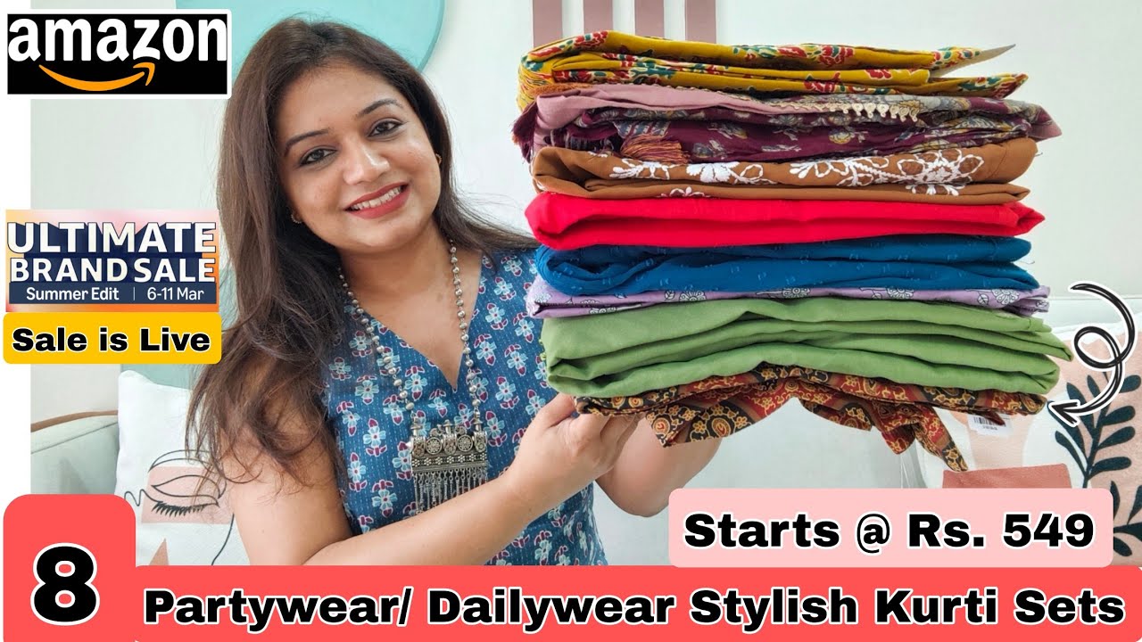 😃 Amazon Huge 8 Kurta Sets, Kurtis, Dresses & Summer Haul Starting Rs. 549|❤️Amazon Haul