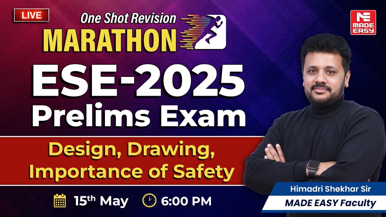 ESE 2025 Prelims | Design, Drawing & Safety | One Shot Revision by MADE EASY