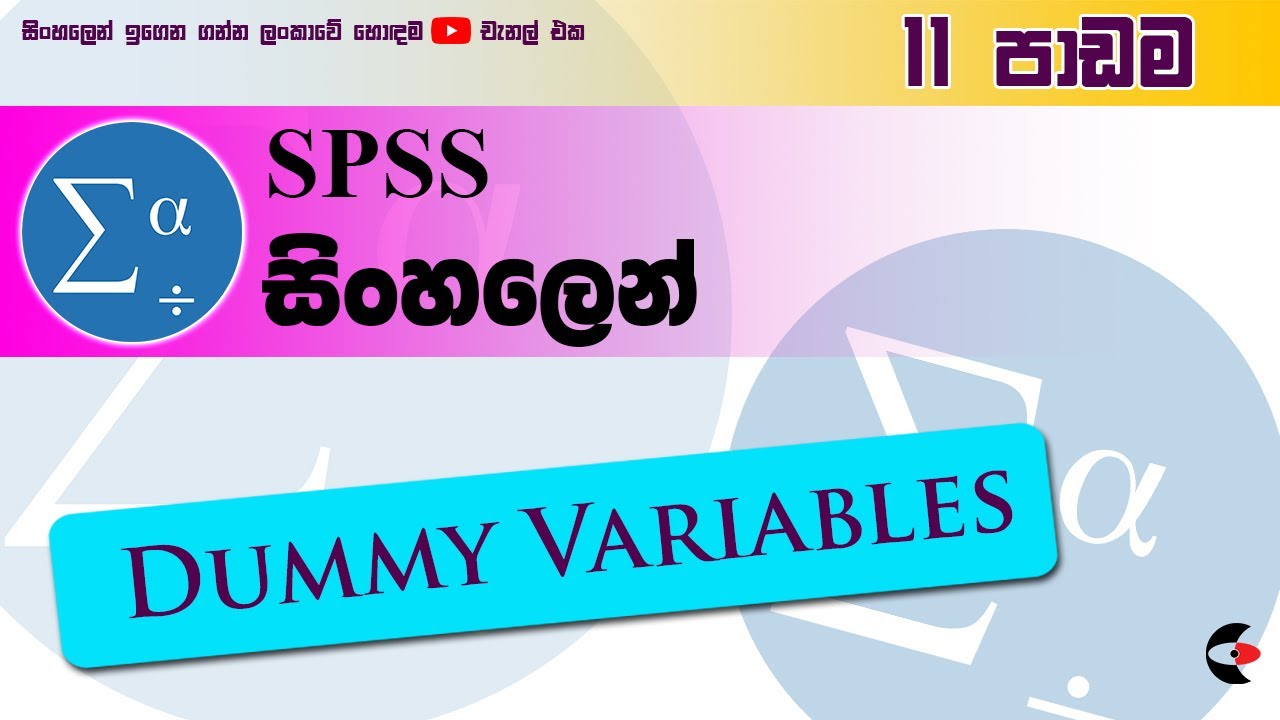 Dummy Variables | 11 වන පාඩම | ACVAMAS | Sri Lanka's Best Online Learning Platform