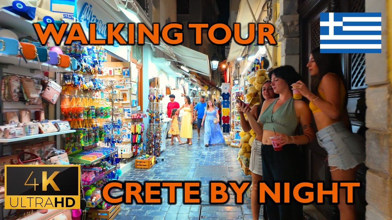 ⁴ᴷ⁶⁰ 🇬🇷 Rethymno/Crete | Nightlife in Greece (August 2024) [4K]