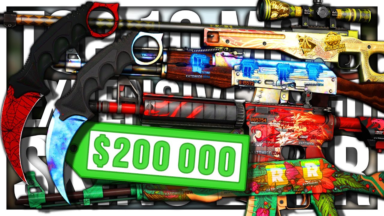 TOP 10 MOST EXPENSIVE CS:GO SKINS EVER ($200.000+)