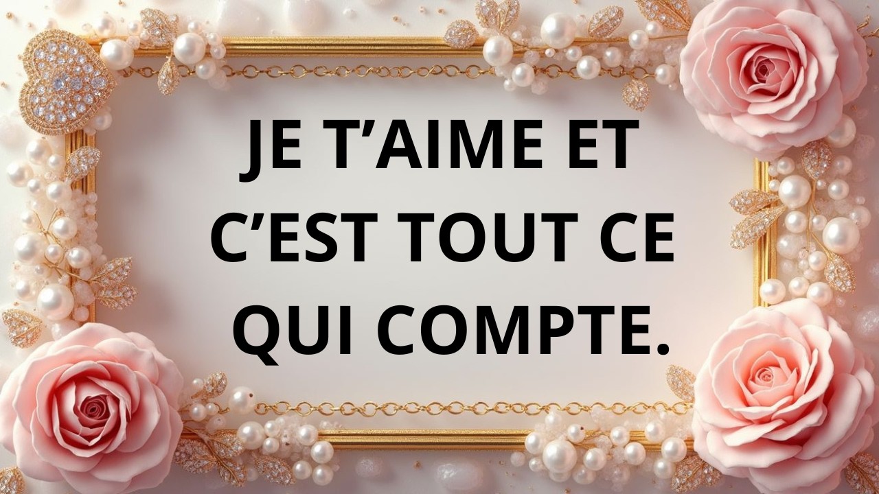 Je t’aime, et c’est tout ce qui compte.