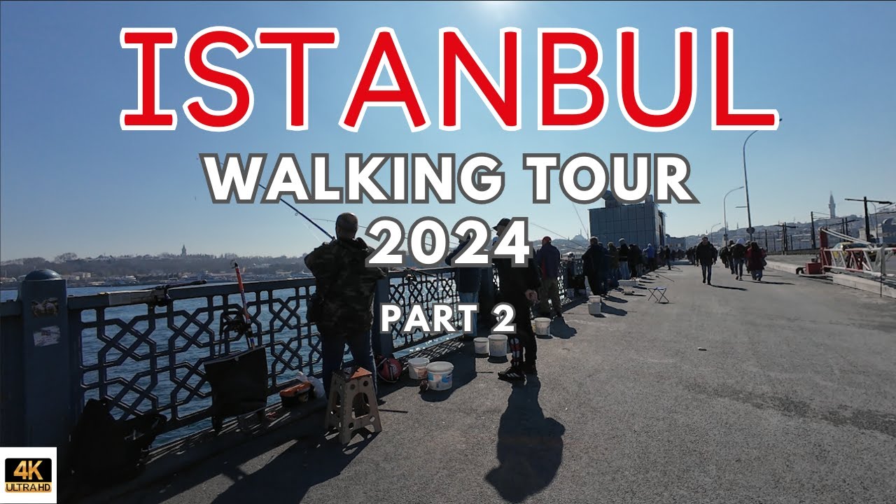 Walk Through Istanbul: Galata Bridge to Istiklal Street via Galata Tower, Feb 2024, Pt 2, 4K
