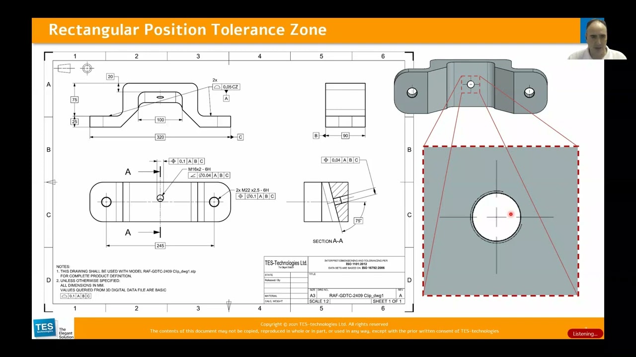 Non-Cylindrical Position Tolerance Zone