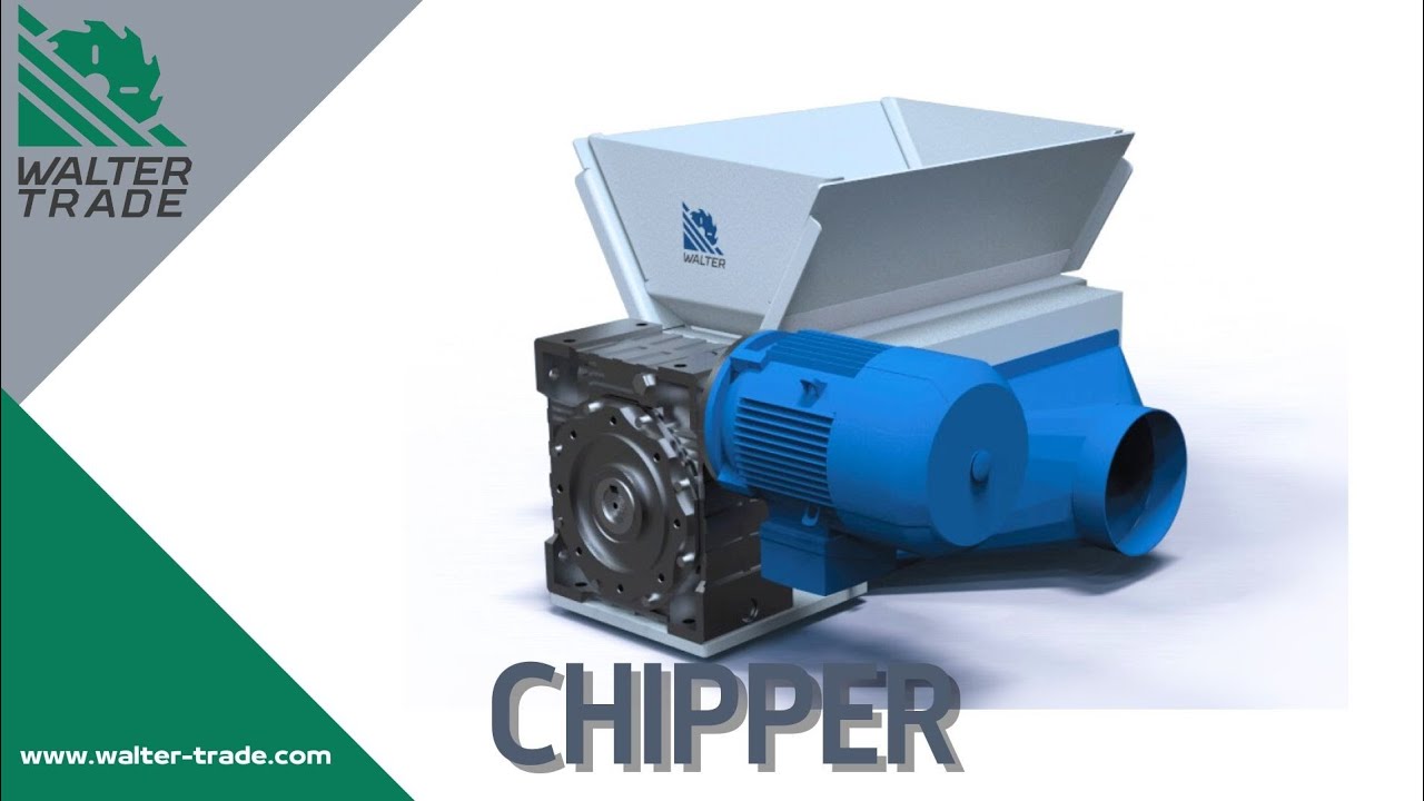 Chipper for woodwaste - additional equipment for multi rip circular saw and headrig