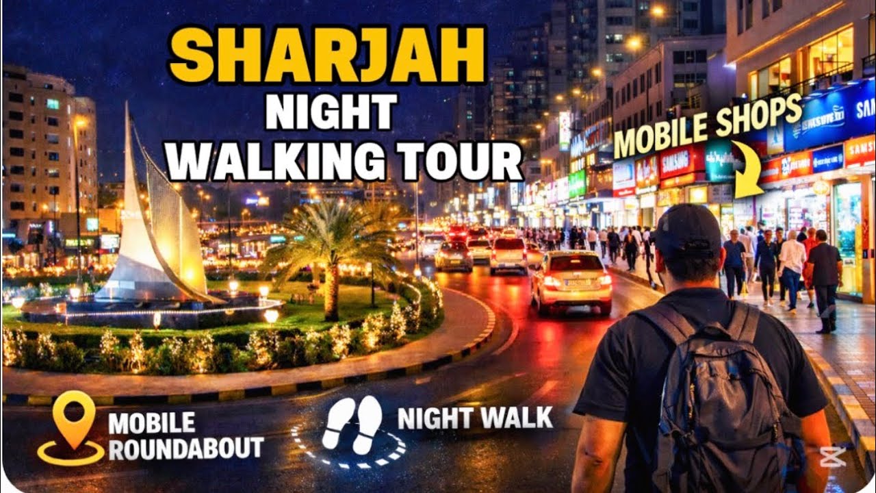 4K🇦🇪Sharjah Al Estiqlal Square Area | Best Mobileb Budget Shopping Accessories| Evening Walking Tour