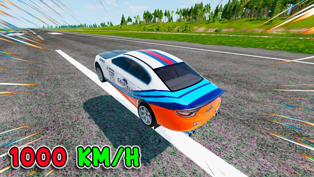 Instant Car Acceleration to 1000 km/h.! Realistic Destruction! BeamNG Drive \ Ep.8