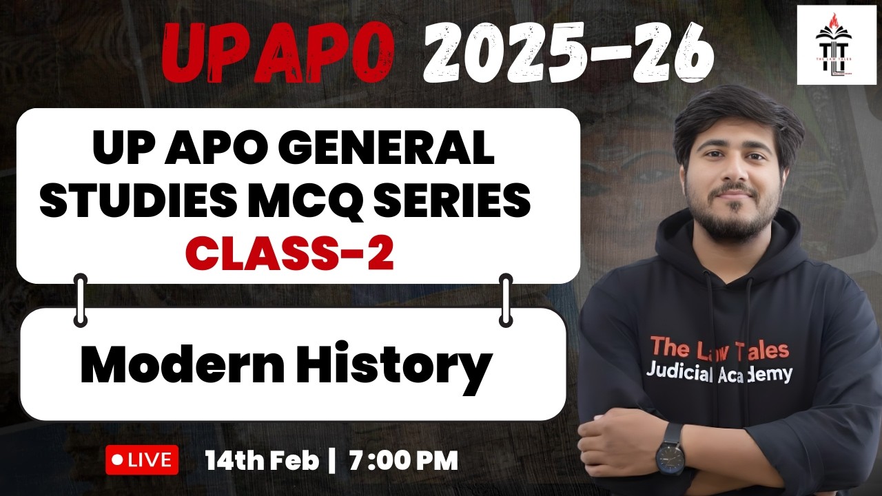 UP APO General Studies | Modern History Best MCQs | Class 2