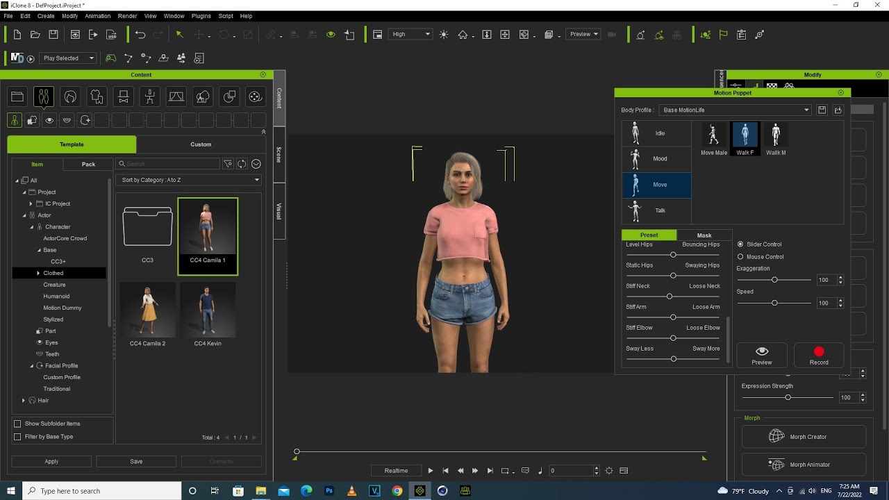 Iclone 8 add your motion into Motion puppet
