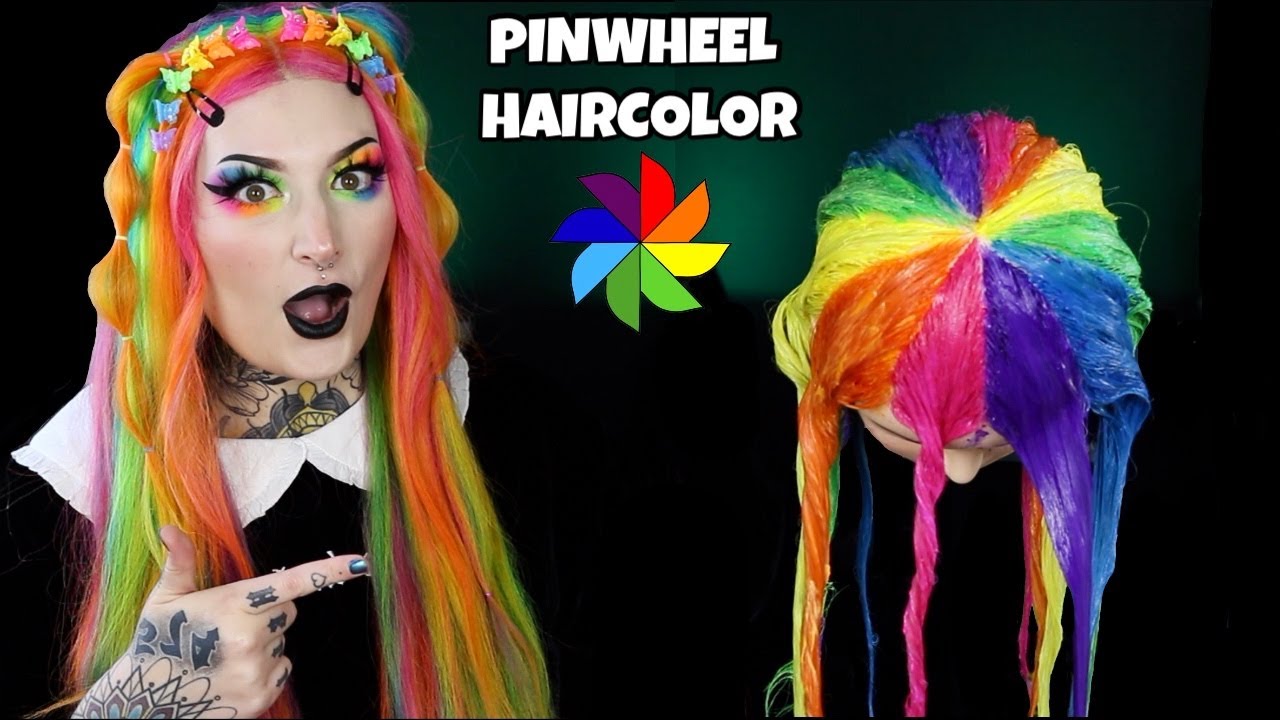 Rainbow Pinwheel Hair Color!