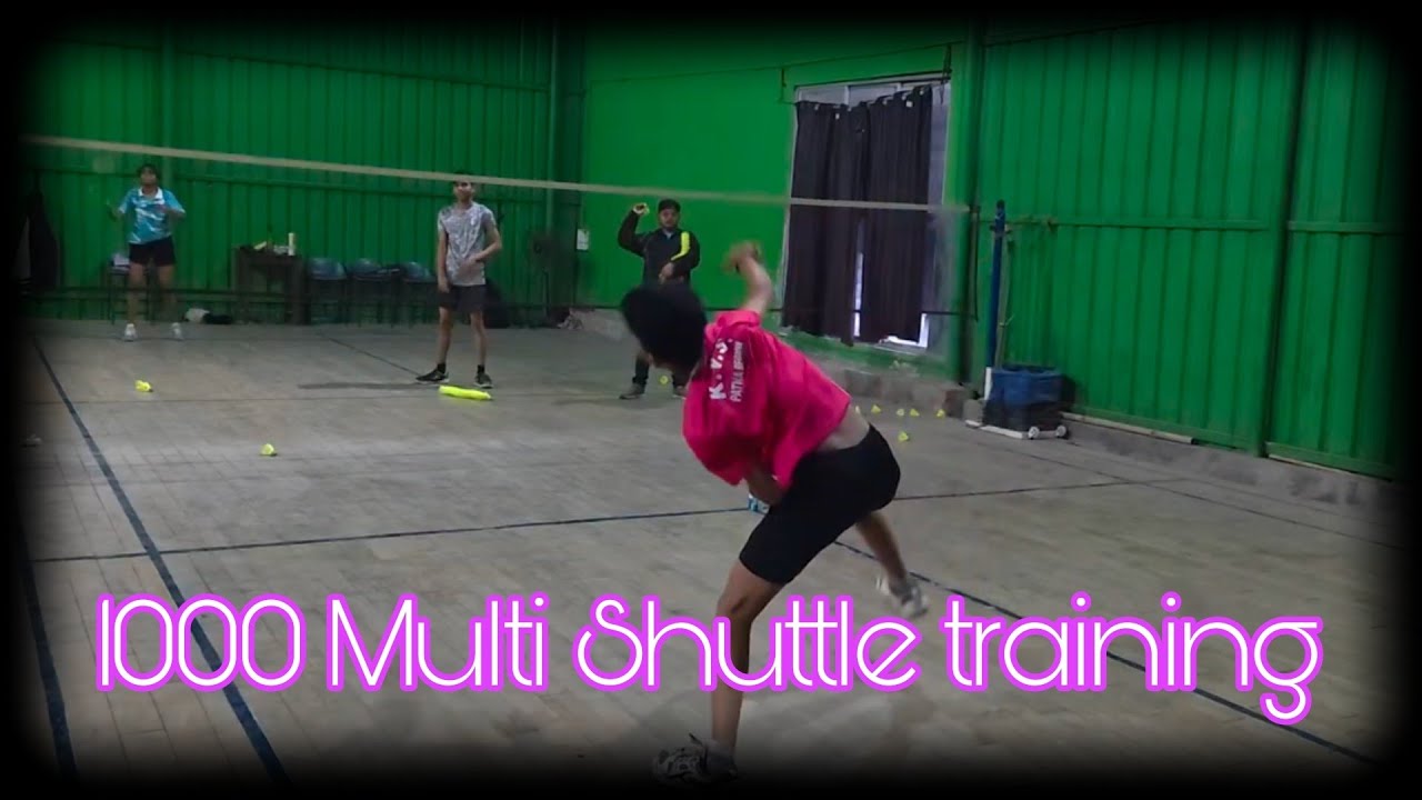 1000 Multi Shuttle training || Cross Court || Singles Practice || Badminton Training || Full Court |