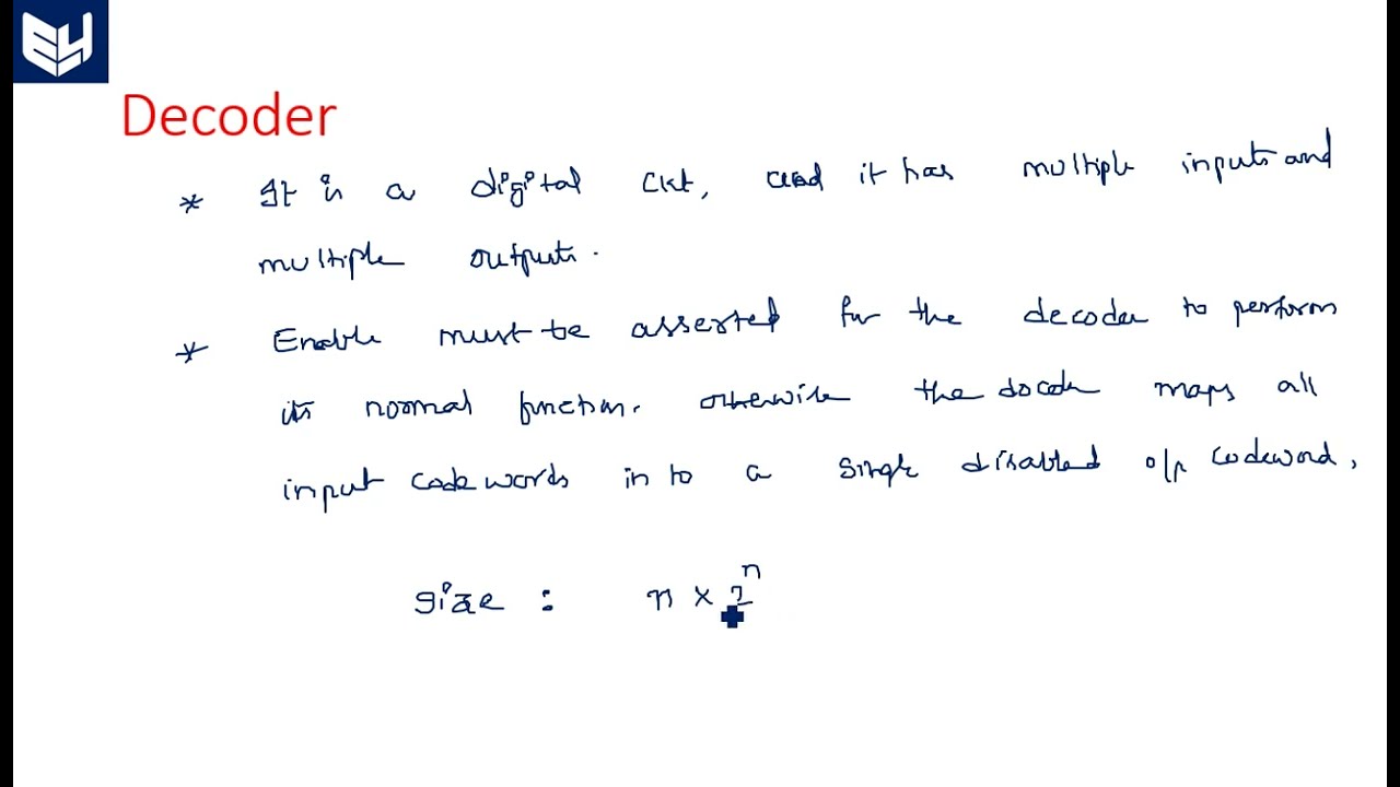 Decoder | 2x4 | truth table | Digital Systems Design | Lec-51